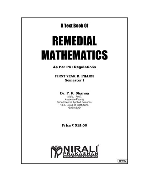Download Remedial Mathematics Pdf Online 2020 By Dr P K Sharma