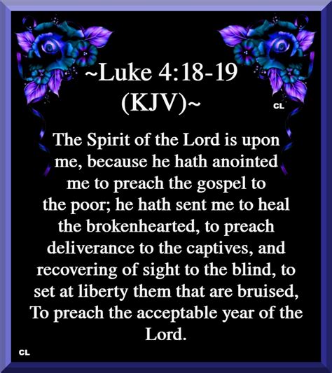Luke 418 19 Kjv Hallelujah And More Blessings Luke 4 Luke 418 Kjv