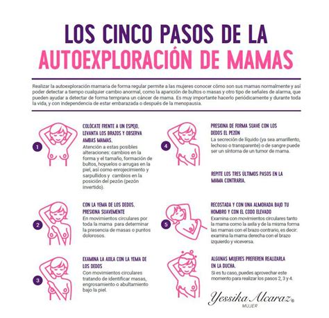 Los Cinco Pasos De La Autoexploración De Mama By Yessika Alcaraz