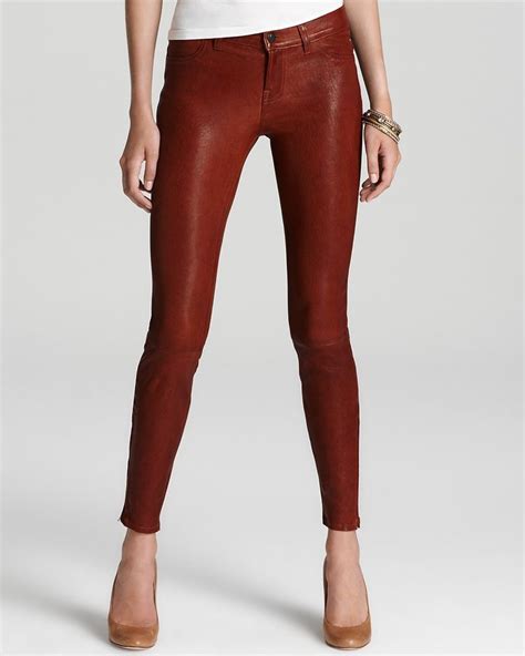 J Brand Pants Super Skinny Leather In Cognac Women Bloomingdale S
