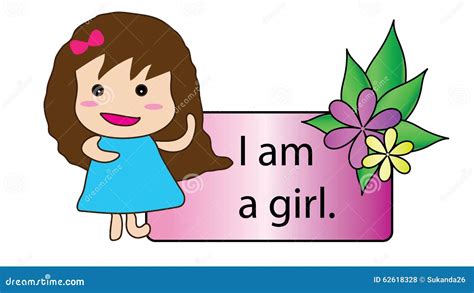 i am a girl stock vector illustration of smile vector 62618328