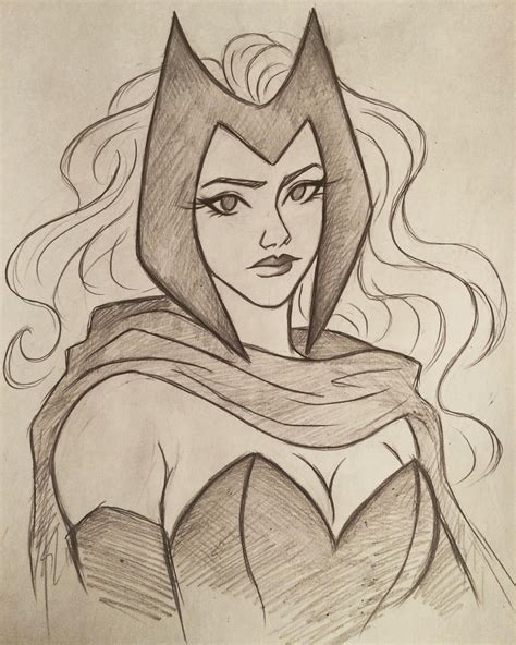 Scarlet Witch Sketch By 7lisa On Deviantart Marvel Art Drawings
