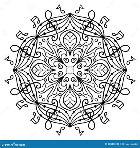Hand Draw Of Mandala With Music Notes Ornament Pattern Stock Vector