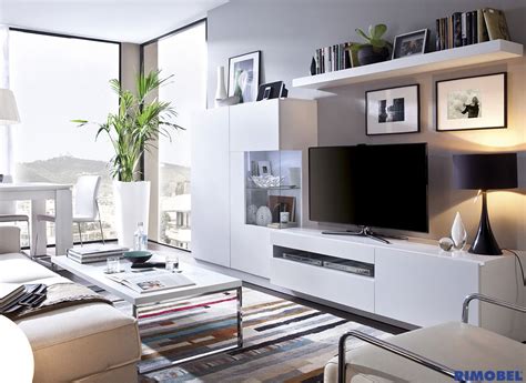 Consta de tres niveles separados por estantes con gran espacio de almacenamiento. DUO 06_#salón Sencillo y elegante, en color Blanco Satén para darle más vida a tu hogar ...