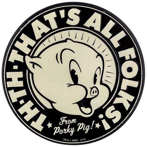 Thats All Folks Porky Pig Metal Magnet Hobby Lobby 693424 Thats