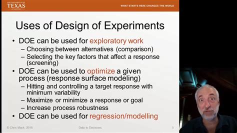 The course covers classical experimental design methods (anova and blocking and factorial settings) along with taguchi methods for robust the largest segment in the course covers classical design of experiments. Lecture64 (Data2Decision) Intro to Design of Experiments ...