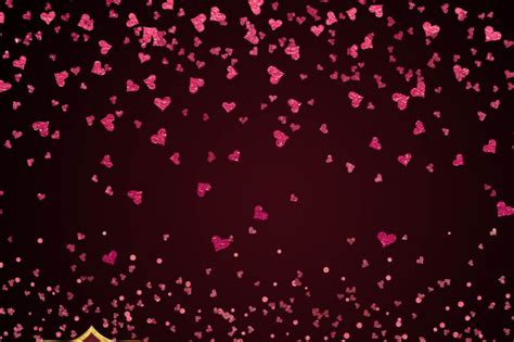 Burgundy Hearts Confetti By Digital Curio Thehungryjpeg