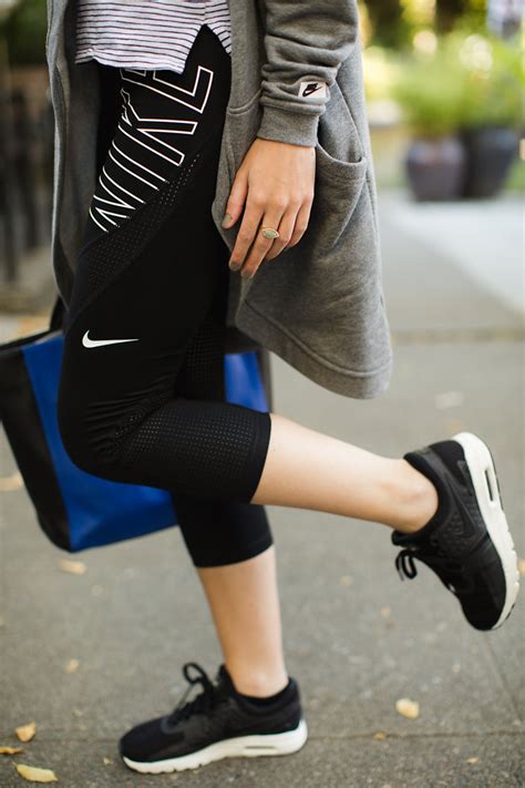 How To Wear Athleisure Nike Air Max Thea Premium Nike Pro Leggings 1