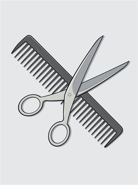 Barber Hair Cut Stylist Scissor Comb Cartoon Illustration Vector Vector Art At Vecteezy
