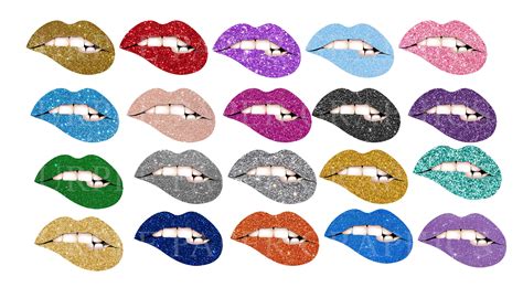 Glitter Lips Clipart Lips Png Clip Art Lips Silhouette Lips Etsy