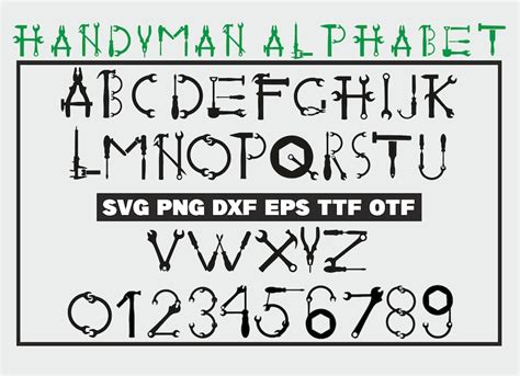 Tool Font Svg Tools Alphabet Tool Letters Dad Font Etsy Finland