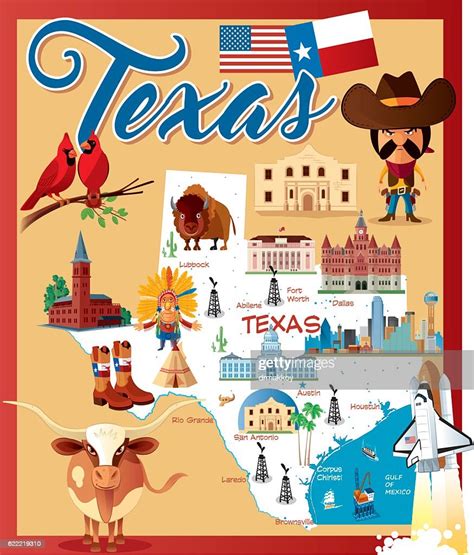 Cartoon Map Of Texas High Res Vector Graphic Getty Images