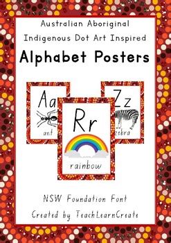 Alphabet Posters Australian Aboriginal Indigenous Inspired NSW Font