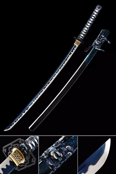 Blue Blade Katana Handmade Full Tang Katana Sword High Manganese