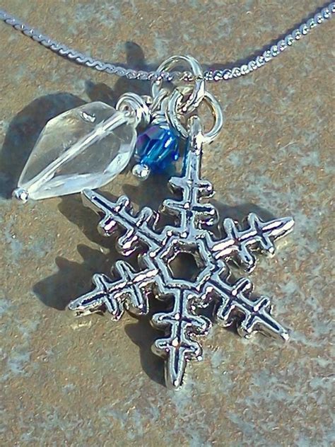 Snowflake Charm Necklace And Earring Set 2900 Via Etsy Earring