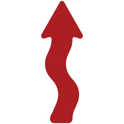 Litemark 11 Inch Red Adhesive Curly Arrow Decals Pack Of 10