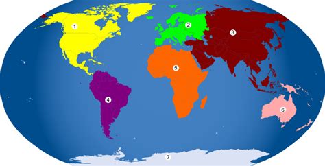 Continents Numbered Openclipart