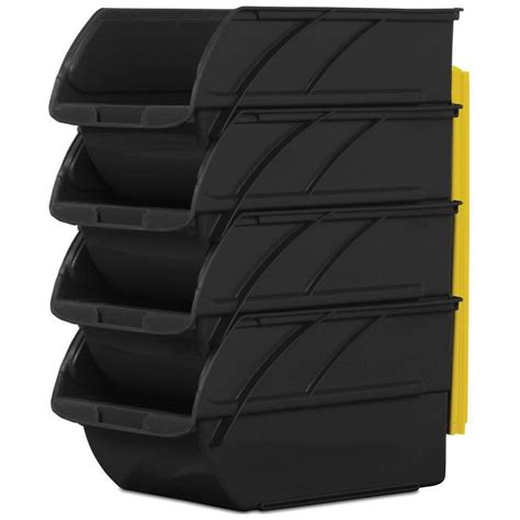 Stanley 59 In Stackable And Mountable Storage Bins In Black With