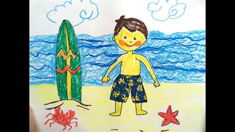 For today, its how to draw scenery of kids playing at the sea beach for beginners step by step easy hey everyone! Painting summer for kids | How to draw tutorial beach ...