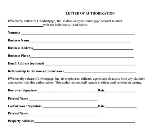 sample letter  authorization   documents