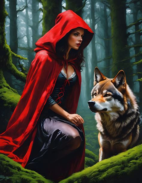 Little Red Riding Hood And The Wolf Free Stock Photo Public Domain