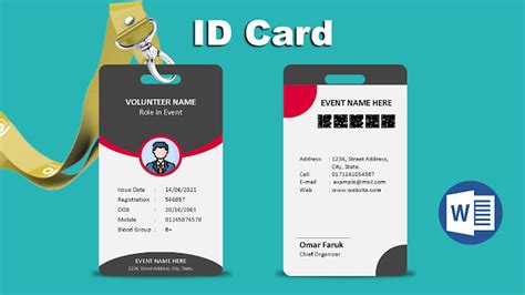 How To Design Volunteer Id Card Two Side In Microsoft Word Tutorial