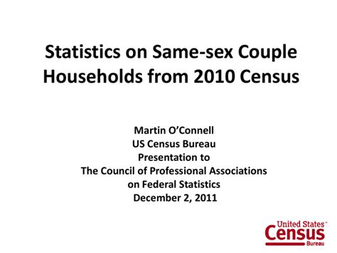 Statistics On Same Sex Couple Households From 2010 Census