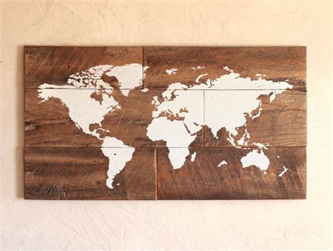 Reclaimed Wood World Map In 3 Different Sizes World Map Wall Art