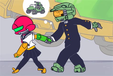 Samus And Master Chief School Love By