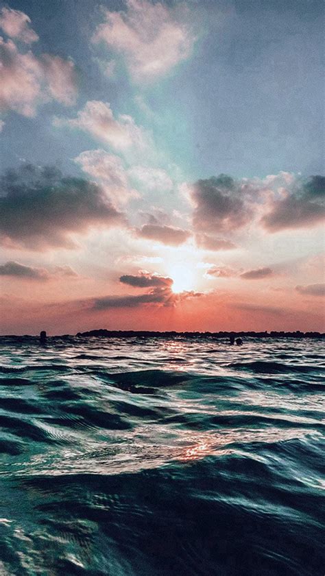 sunset sea sky ocean summer blue water nature iphone wallpapers free download