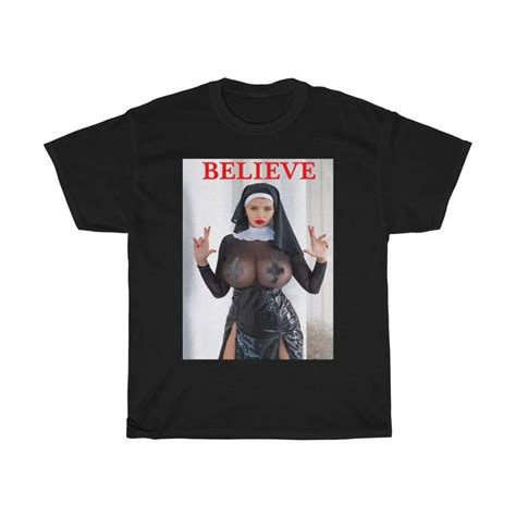 Hot Sexy Nun Big Tits Boobs Believe Unisex Heavy Cotton T Shirt Aliexpress