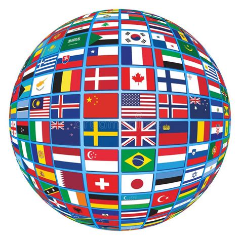 Alla Flaggor I Världens Länder Vektor Illustrationer Illustration Av