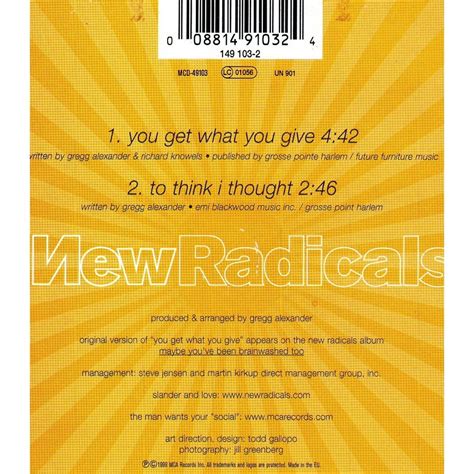 You Get What You Give New Radicals Cdシングル 売り手： Didierf Id