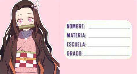 Nezuko Etiquetas De Colegio Diseño Del Anuario Clases De Anime