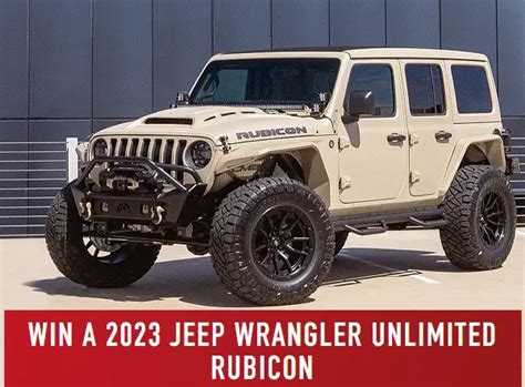 One Country Jeep Giveaway Win A 2023 Jeep Wrangler Unlimited Rubicon