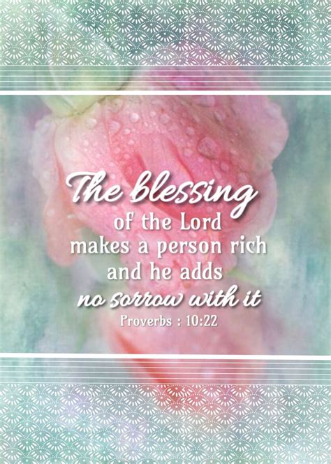 The Blessing Of The Lord Makes One Rich And He Adds No Sorrow With It