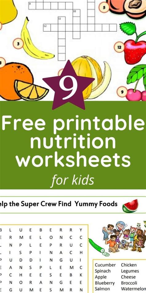 Nutrition Worksheets Printables Free
