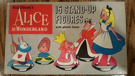 Vintage Disney Alice In Wonderland 15 Stand Up Figures W Bases 1951