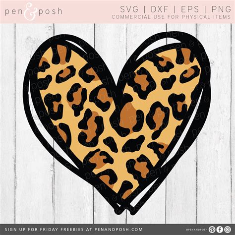 Leopard Heart SVG Leopard Print SVG Leopard Print Cut File - Etsy