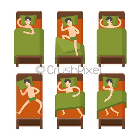 Sleeping Man Set Stock Vector Crushpixel