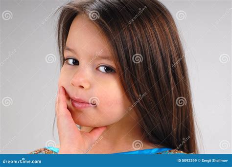 Little Girl With Brown Hair Stock Image Image Of Daughter Hair 5092299