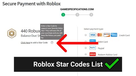 Roblox Star Codes Of Every Content Creator 2024 Game Specifications