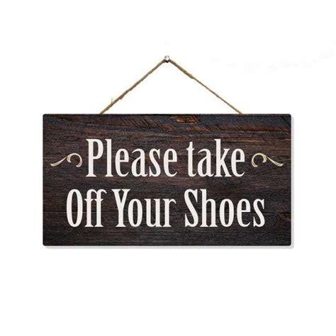 Please Take Off Your Shoes Sign Hanging Wood Signs Home Remove Shoe No
