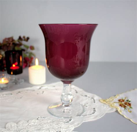 Antique Dark Red Maroon Glass Vase Hand Blown Flower Vase Etsy Canada Mid Century Glass Vase
