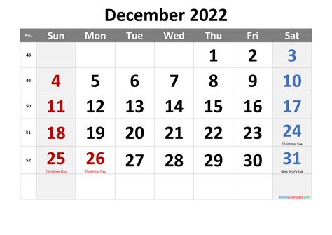 December 2022 Christmas Printable Calendar June 2022 Calendar