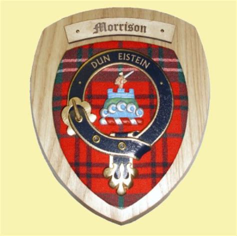 Morrison Clan Crest Tartan 7 X 8 Woodcarver Wooden Wall Plaque For