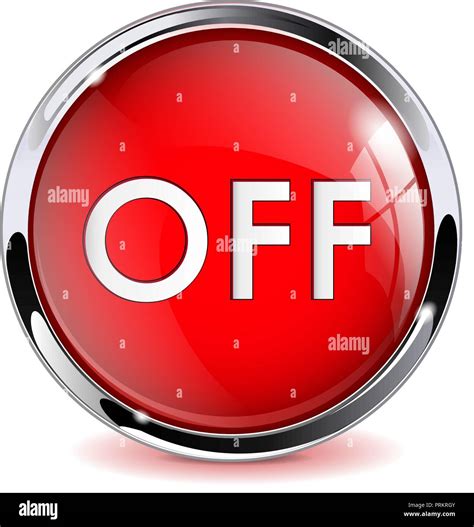 Red Off Button 3d Shiny Glass Icon Stock Vector Image And Art Alamy