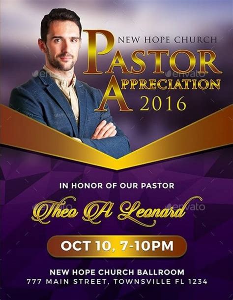Best Pastor Appreciation Flyer Designs Templates Templatefor
