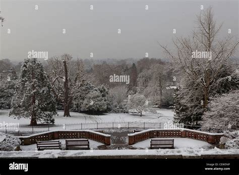 The Terrace Gardens In The Snowrichmond Hillrichmond Upon Thames