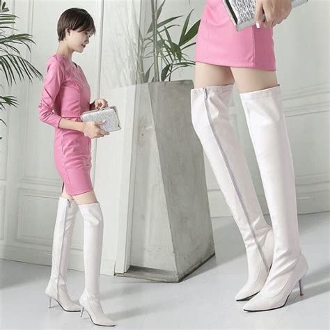 Patent Leather Over Knee Womens Fashion Boots Miggon